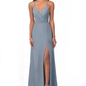 Azazie Everleigh Dusty Blue Size 8